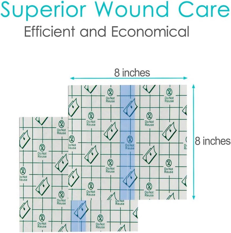 EaseToU 8"x8" Waterproof Dialysis Catheter Shower Cover Chest Port Shield Protector for Central Line G Feeding Tubes Transparent Wound Dressing, Pack of 50 - Image 5